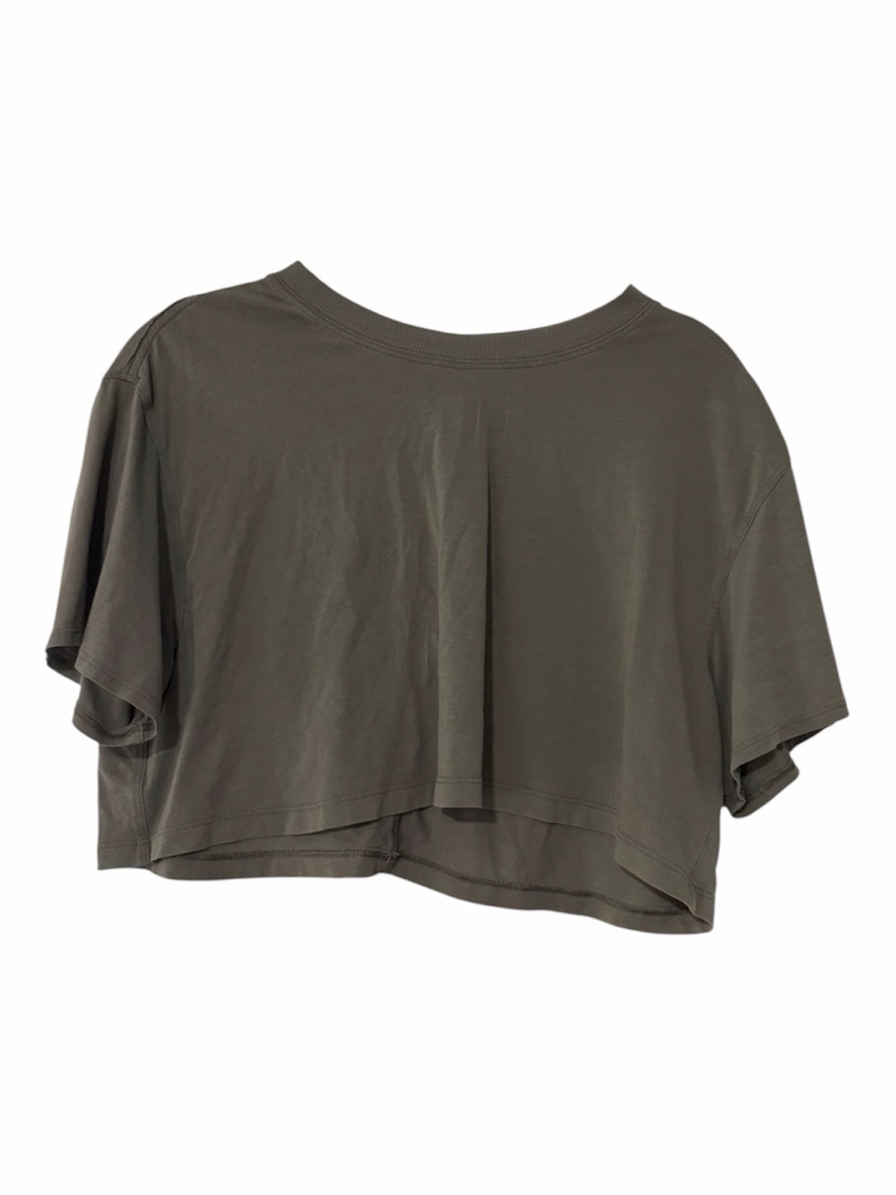 lululemon athletica Cropped Boxy Tee in Olive Green